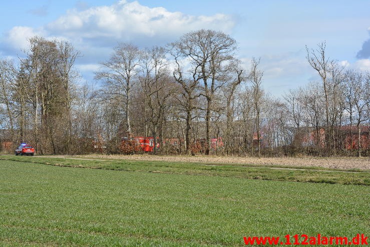 Gårdbrand. Madekærvej i Smidstrup. 05/04-2015. KL. 12:37.