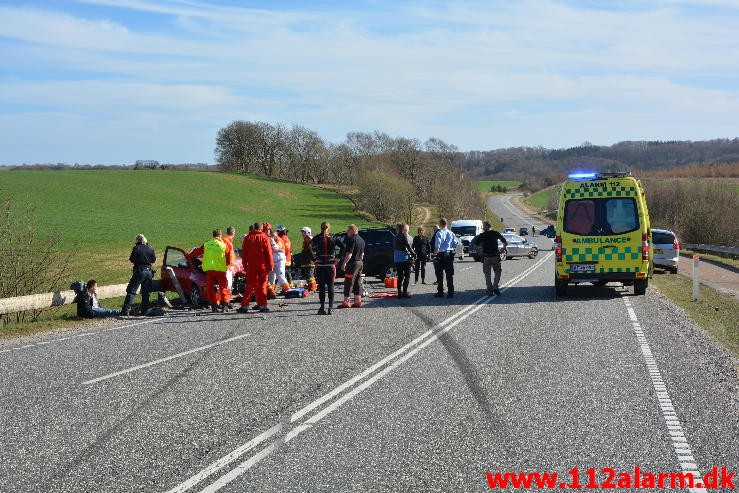 Alvorligt trafikulykke. Vingstedvej ved Vingsted. 09/04-2015. KL. 16:23.