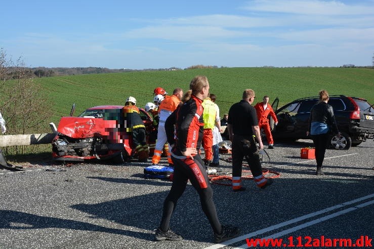 Alvorligt trafikulykke. Vingstedvej ved Vingsted. 09/04-2015. KL. 16:23.