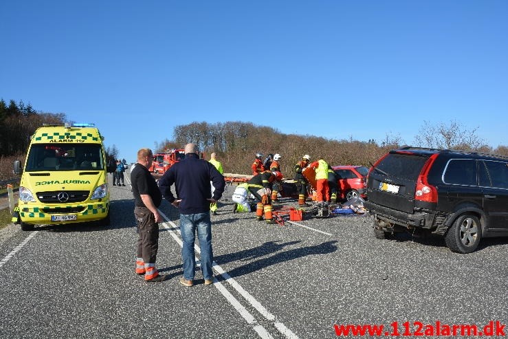 Alvorligt trafikulykke. Vingstedvej ved Vingsted. 09/04-2015. KL. 16:23.