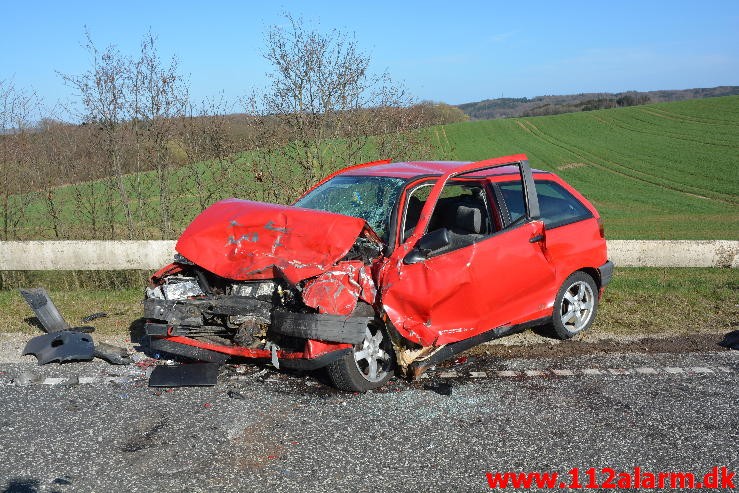 Alvorligt trafikulykke. Vingstedvej ved Vingsted. 09/04-2015. KL. 16:23.