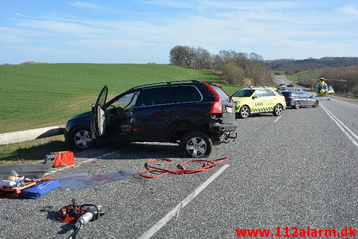 Alvorligt trafikulykke. Vingstedvej ved Vingsted. 09/04-2015. KL. 16:23.
