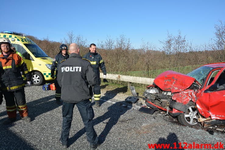 Alvorligt trafikulykke. Vingstedvej ved Vingsted. 09/04-2015. KL. 16:23.