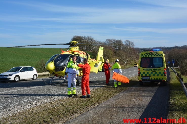 Alvorligt trafikulykke. Vingstedvej ved Vingsted. 09/04-2015. KL. 16:23.