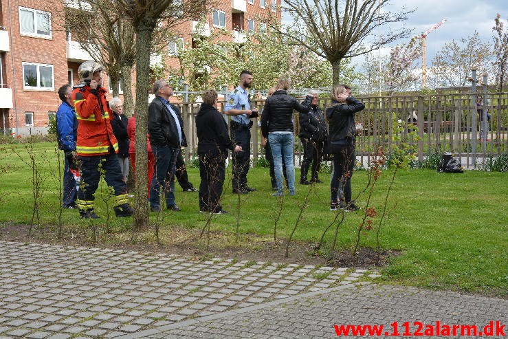 Brand i Etageejendom. Østerled 8 i Vejle. 07/05-2015. Kl. 16:14.