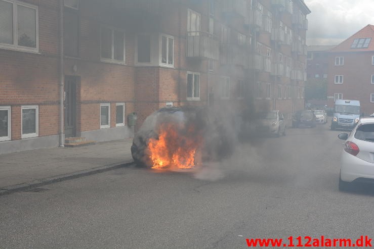 Bilbrand. Haraldsgade i Vejle. 29/05-2015. Kl. 11:40.