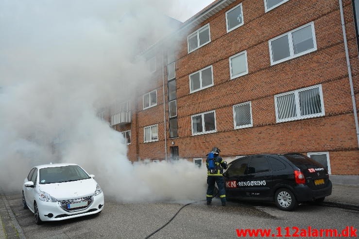 Bilbrand. Haraldsgade i Vejle. 29/05-2015. Kl. 11:40.