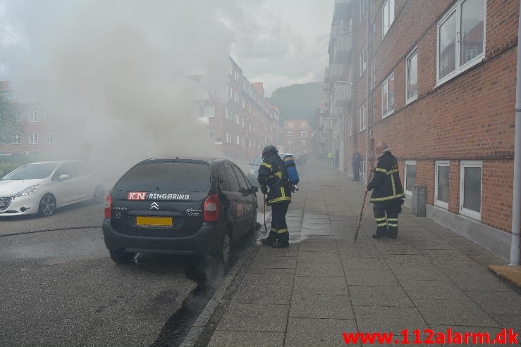 Bilbrand. Haraldsgade i Vejle. 29/05-2015. Kl. 11:40.