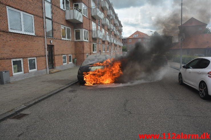 Bilbrand. Haraldsgade i Vejle. 29/05-2015. Kl. 11:40.