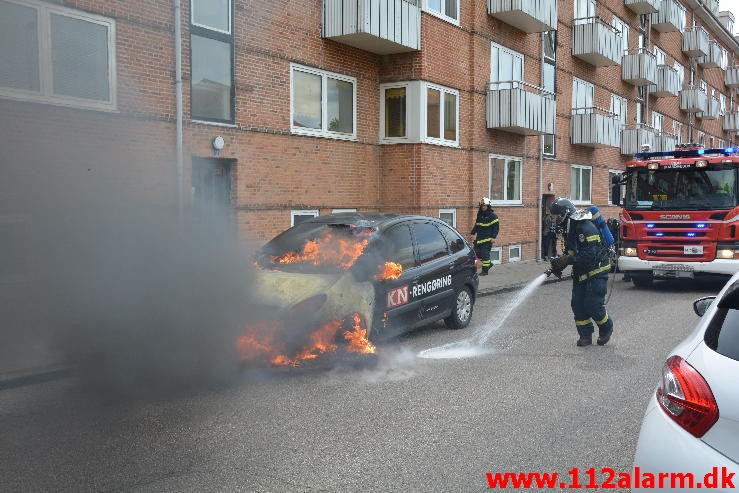 Bilbrand. Haraldsgade i Vejle. 29/05-2015. Kl. 11:40.