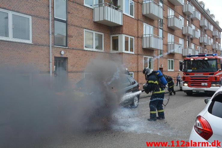 Bilbrand. Haraldsgade i Vejle. 29/05-2015. Kl. 11:40.