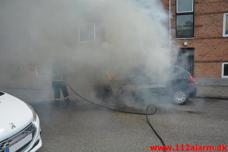 Bilbrand. Haraldsgade i Vejle. 29/05-2015. Kl. 11:40.