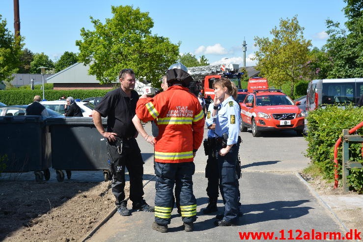 Brand i en Lejlighed. Løget Center 69 i Vejle.  09/06-2015. Kl. 10:45.