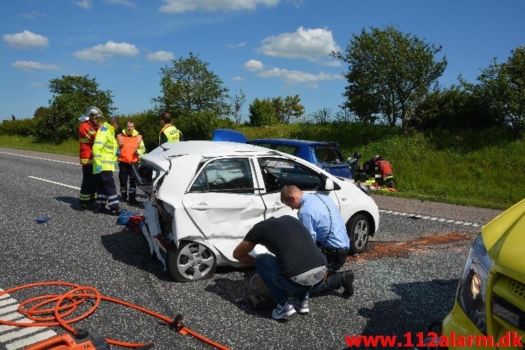 Færdselsuheld med fastklemt. Motorvejen E45 i nordgående. 12/06-2015 Kl. 15:01.