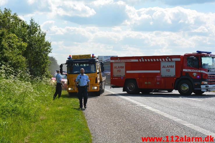 Færdselsuheld med fastklemt. Motorvejen E45 i nordgående. 12/06-2015 Kl. 15:01.