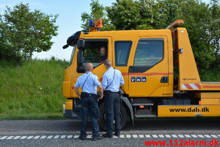 Færdselsuheld med fastklemt. Motorvejen E45 i nordgående. 12/06-2015 Kl. 15:01.