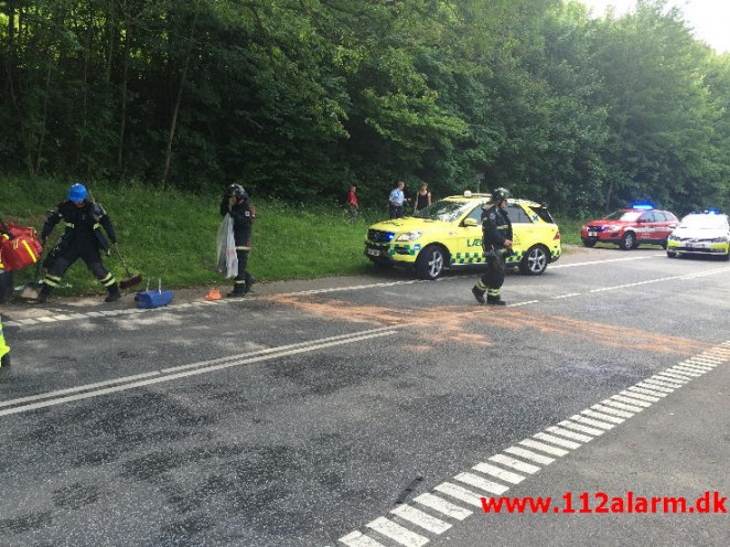 FUH med fastklemt. Ibæk Strandvej i Vejle. 07/07-2015. Kl. 15:22.