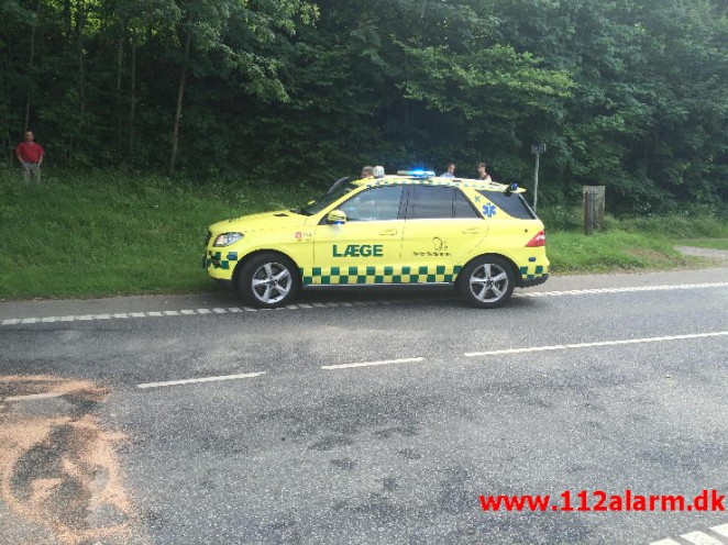 FUH med fastklemt. Ibæk Strandvej i Vejle. 07/07-2015. Kl. 15:22.