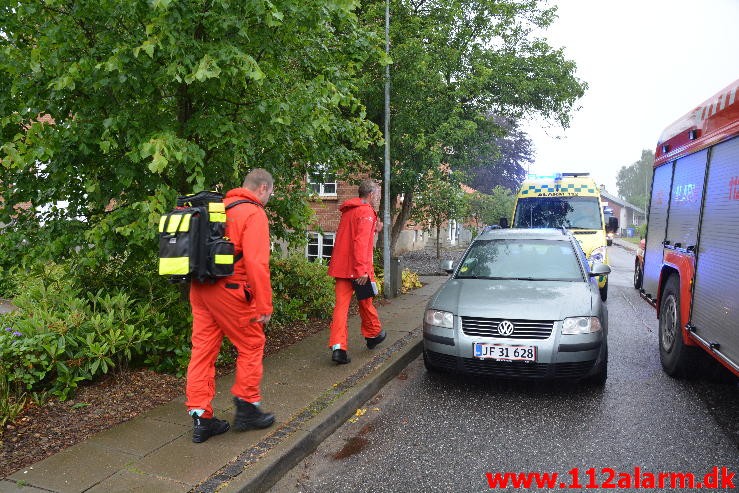 Brand i Etageejendom Bethaniavej i Jelling. 08/08-2015. Kl. 17:42.