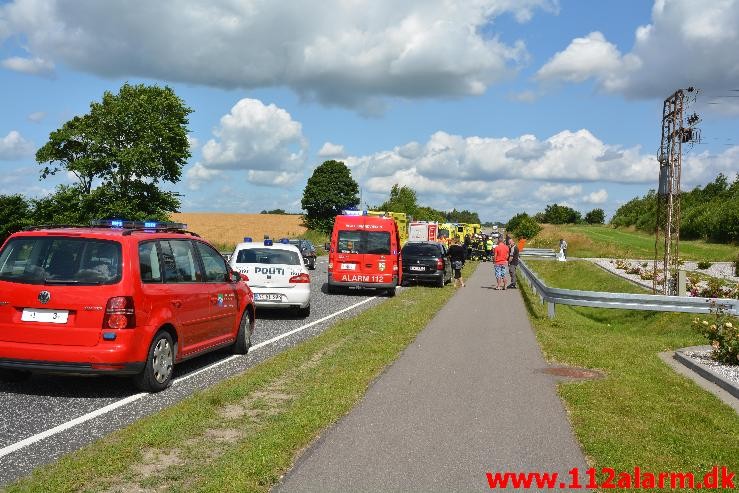 FUH med fastklemt. Viborg Hovedvej 91 Tørring. 18/07-2015. Kl. 11:18.