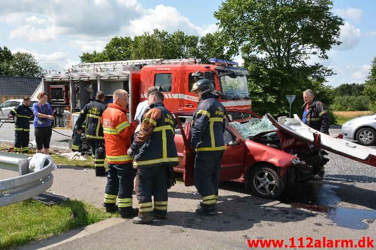 FUH med fastklemt. Viborg Hovedvej 91 Tørring. 18/07-2015. Kl. 11:18.