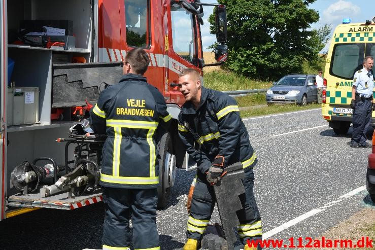 FUH med fastklemt. Viborg Hovedvej 91 Tørring. 18/07-2015. Kl. 11:18.