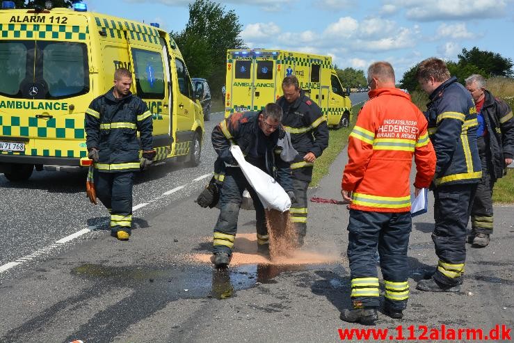 FUH med fastklemt. Viborg Hovedvej 91 Tørring. 18/07-2015. Kl. 11:18.