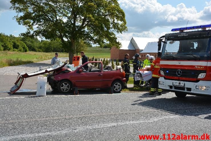 FUH med fastklemt. Viborg Hovedvej 91 Tørring. 18/07-2015. Kl. 11:18.