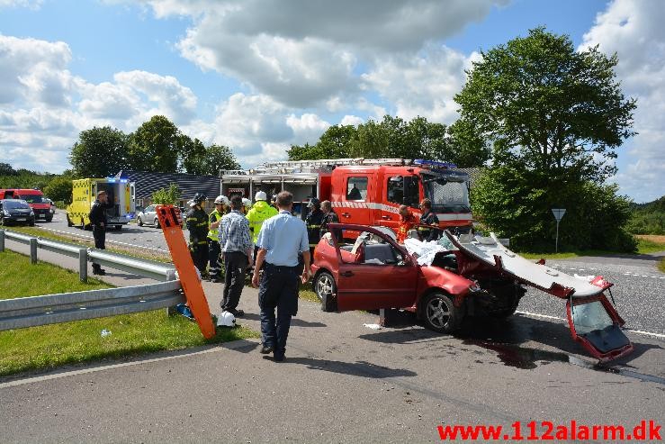 FUH med fastklemt. Viborg Hovedvej 91 Tørring. 18/07-2015. Kl. 11:18.