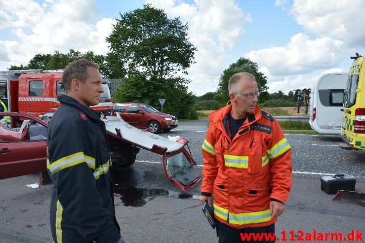 FUH med fastklemt. Viborg Hovedvej 91 Tørring. 18/07-2015. Kl. 11:18.