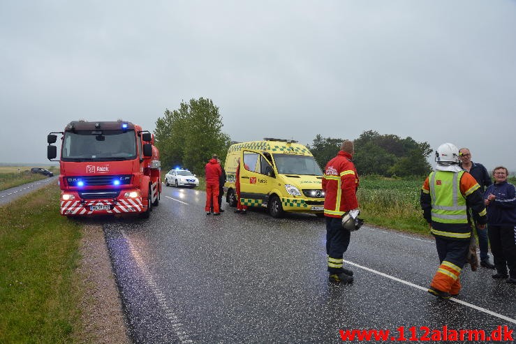 FUH med fastklemt. Tykhøjetvej ved Farre. 27/07-2015. Kl. 19:59.