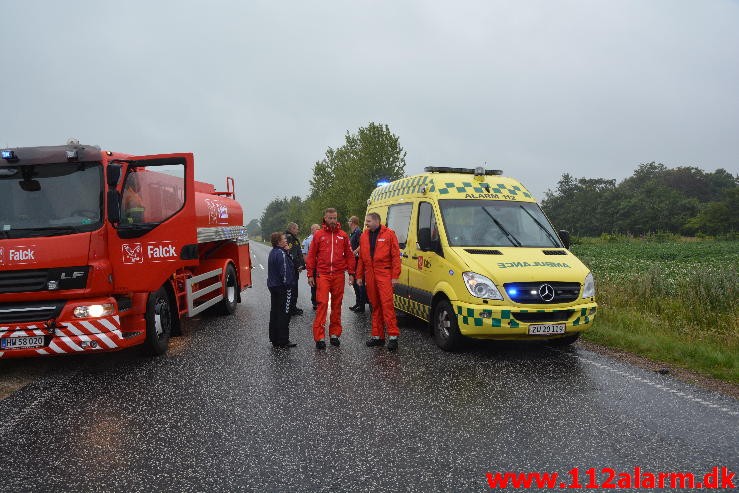 FUH med fastklemt. Tykhøjetvej ved Farre. 27/07-2015. Kl. 19:59.