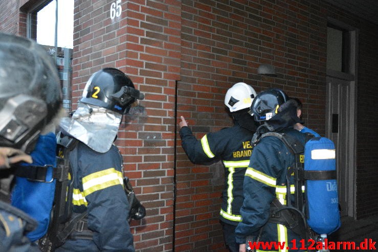 Brand i el installation. Vedelsgade 65 i Vejle. 28/07-2015. KL. 21:07.