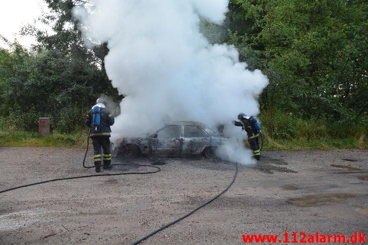 Bilbrand i det fri. Munkebjergvej ved Munkebjerg. 05/08-2015. Kl. 5:24.