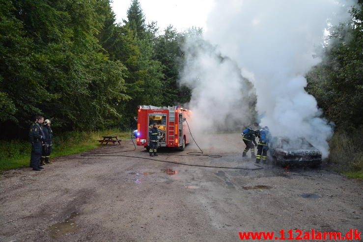 Bilbrand i det fri. Munkebjergvej ved Munkebjerg. 05/08-2015. Kl. 5:24.