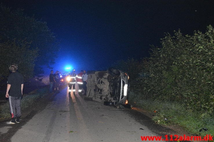 FUH med fastklemt. Horstedvej ved Skærup. 16/08-2015. Kl. 01:20.