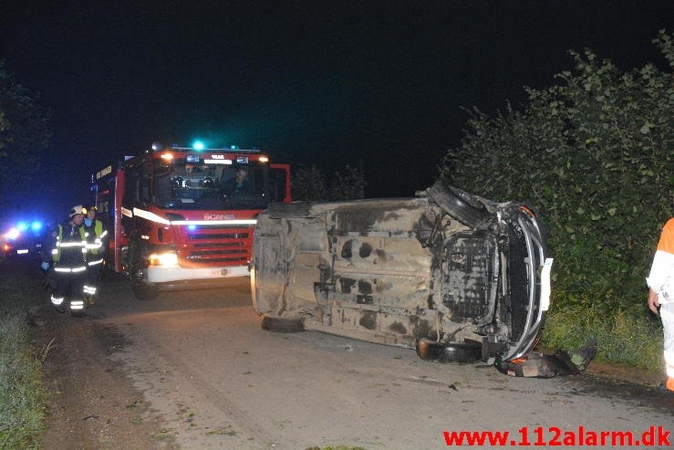 FUH med fastklemt. Horstedvej ved Skærup. 16/08-2015. Kl. 01:20.