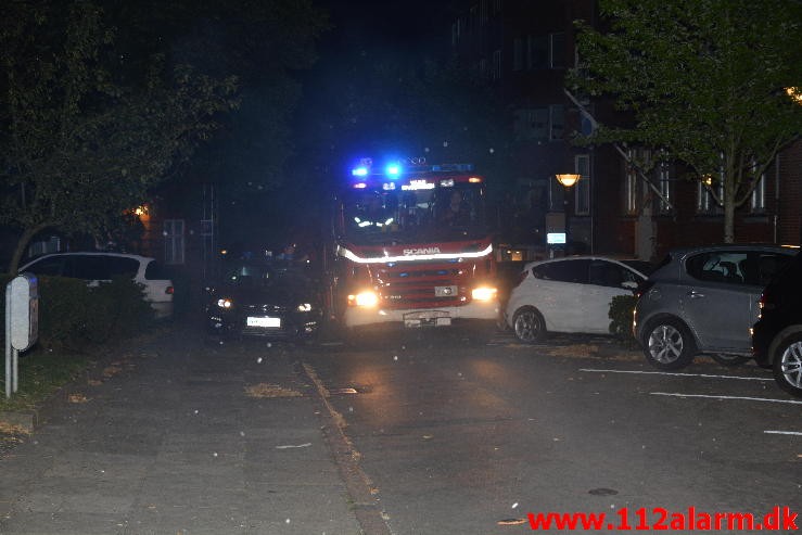 Ild i Container Vedelsgade i Vejle. 19/08-2015. Kl. 00:43.