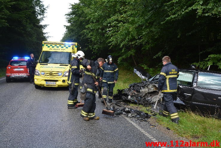 FUH med fastklemt. Skanderborgvej ved Rask Mølle. 25/08-2015. Kl. 15:44.