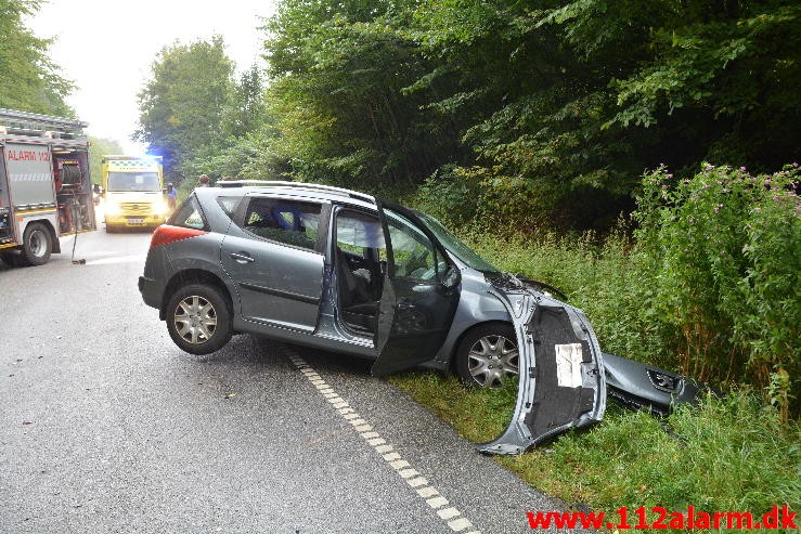 FUH med fastklemt. Skanderborgvej ved Rask Mølle. 25/08-2015. Kl. 15:44.