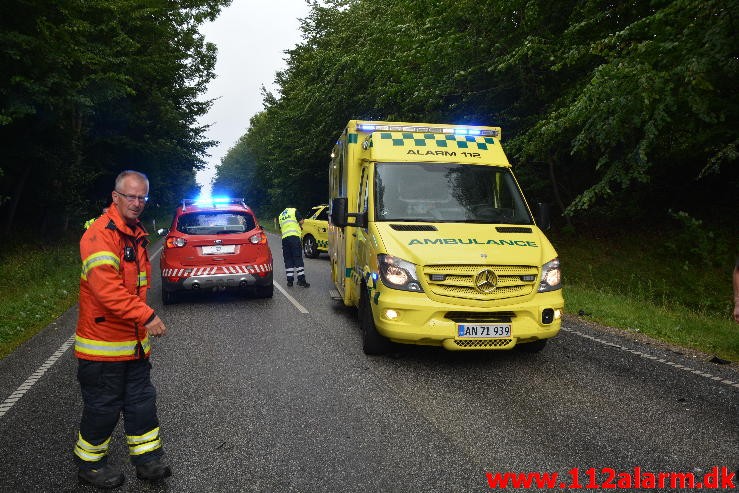 FUH med fastklemt. Skanderborgvej ved Rask Mølle. 25/08-2015. Kl. 15:44.