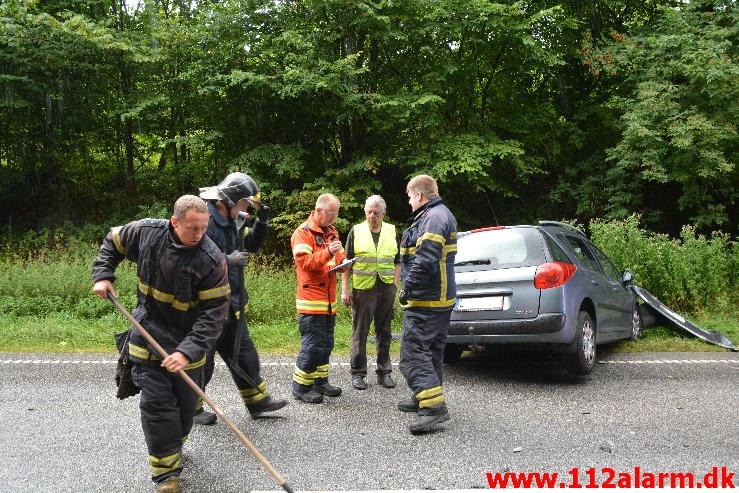 FUH med fastklemt. Skanderborgvej ved Rask Mølle. 25/08-2015. Kl. 15:44.