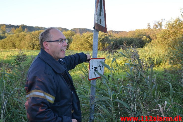 Ild i El-Skab. Bredstenvej ved Vejle. 28/08-2015. Kl. 19:22.