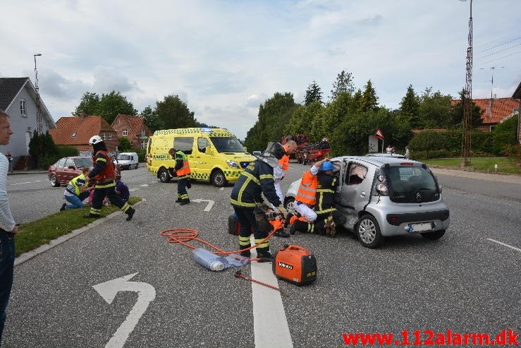 FUH med fastklemt. Horsensvej I Vejle. 30/08-2015. Kl. 11:08.