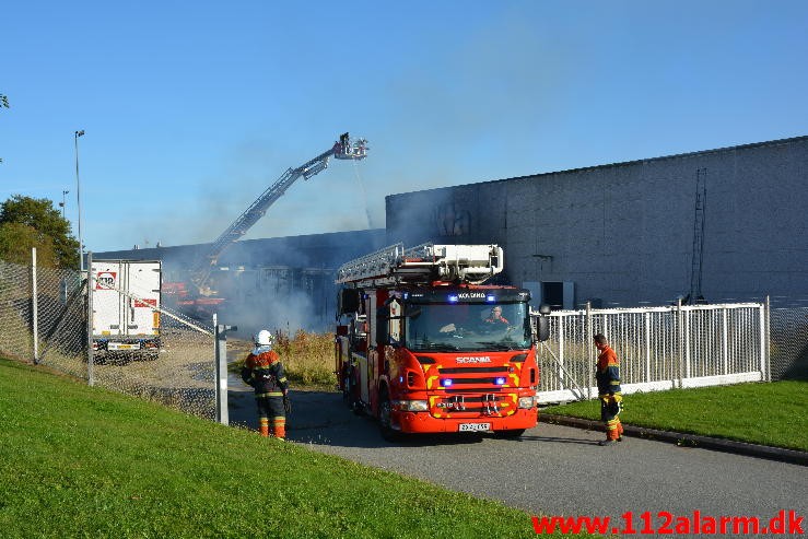 Brand i industri i Vinding i Vejle. 08/09-2015. Kl. 16:47.