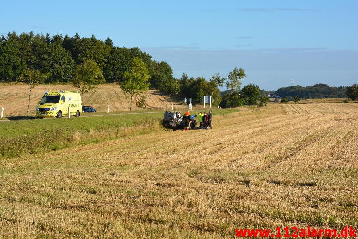 FUH med fastklemt. Ballevej i krydset ved Ballefriskole. 19/09-2015. Kl. 08:52.