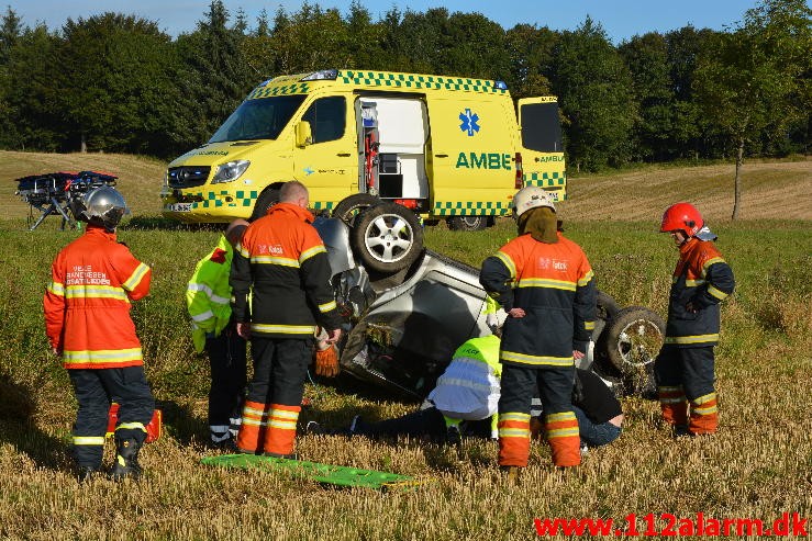 FUH med fastklemt. Ballevej i krydset ved Ballefriskole. 19/09-2015. Kl. 08:52.