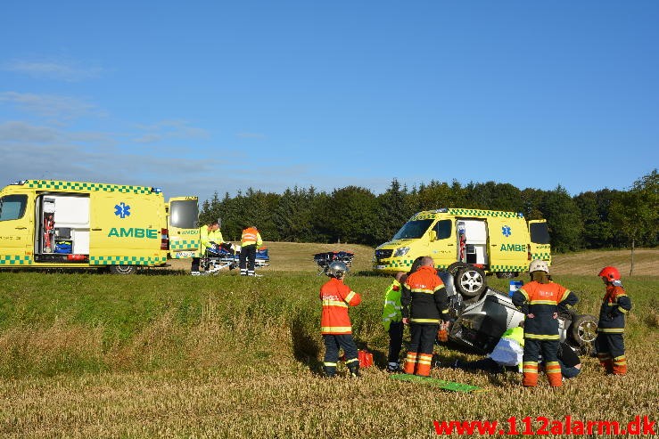 FUH med fastklemt. Ballevej i krydset ved Ballefriskole. 19/09-2015. Kl. 08:52.