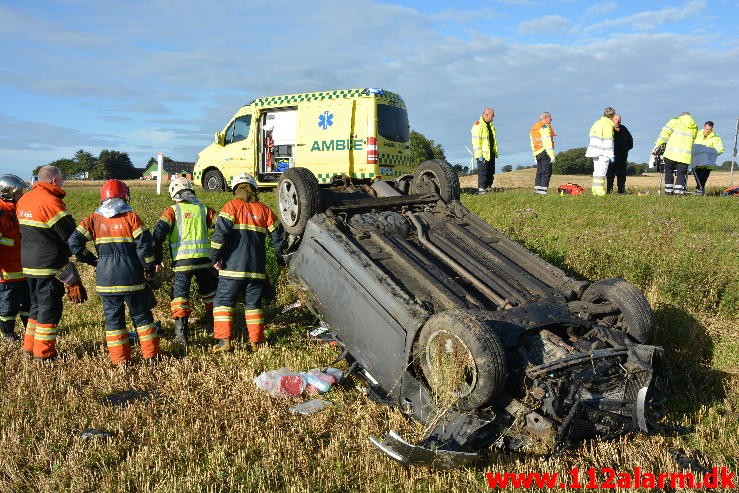 FUH med fastklemt. Ballevej i krydset ved Ballefriskole. 19/09-2015. Kl. 08:52.