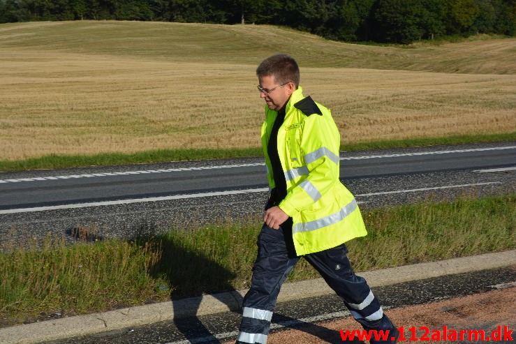 FUH med fastklemt. Ballevej i krydset ved Ballefriskole. 19/09-2015. Kl. 08:52.